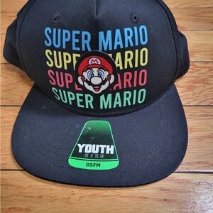 Super Mario Hat Boys One Size Fits Most Youth Snapback Cap Nintendo Gift!
